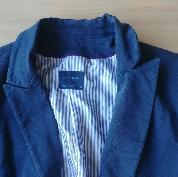 Zara boyfriend blue navy blazer Small - Picture 6 of 12
